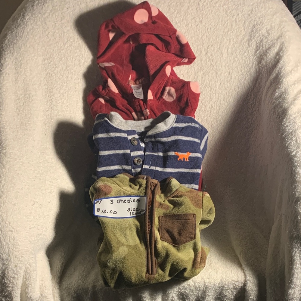 Carter's Red, Blue, and Green Kids One Pieces
